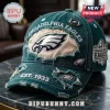 Philadelphia Eagles Distressed Green Embroidered Baseball Cap with raw edges, team logo patch, and Est. 1933 lettering.