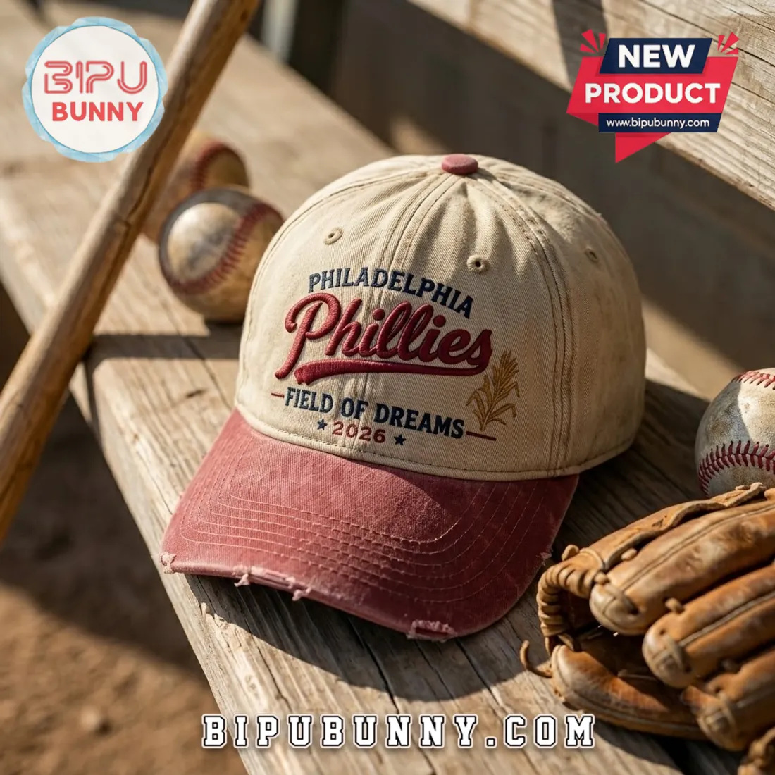 Philadelphia Phillies Field of Dreams 2026 Distressed Baseball Cap Philadelphia Phillies Field of Dreams 2026 Distressed Baseball Cap