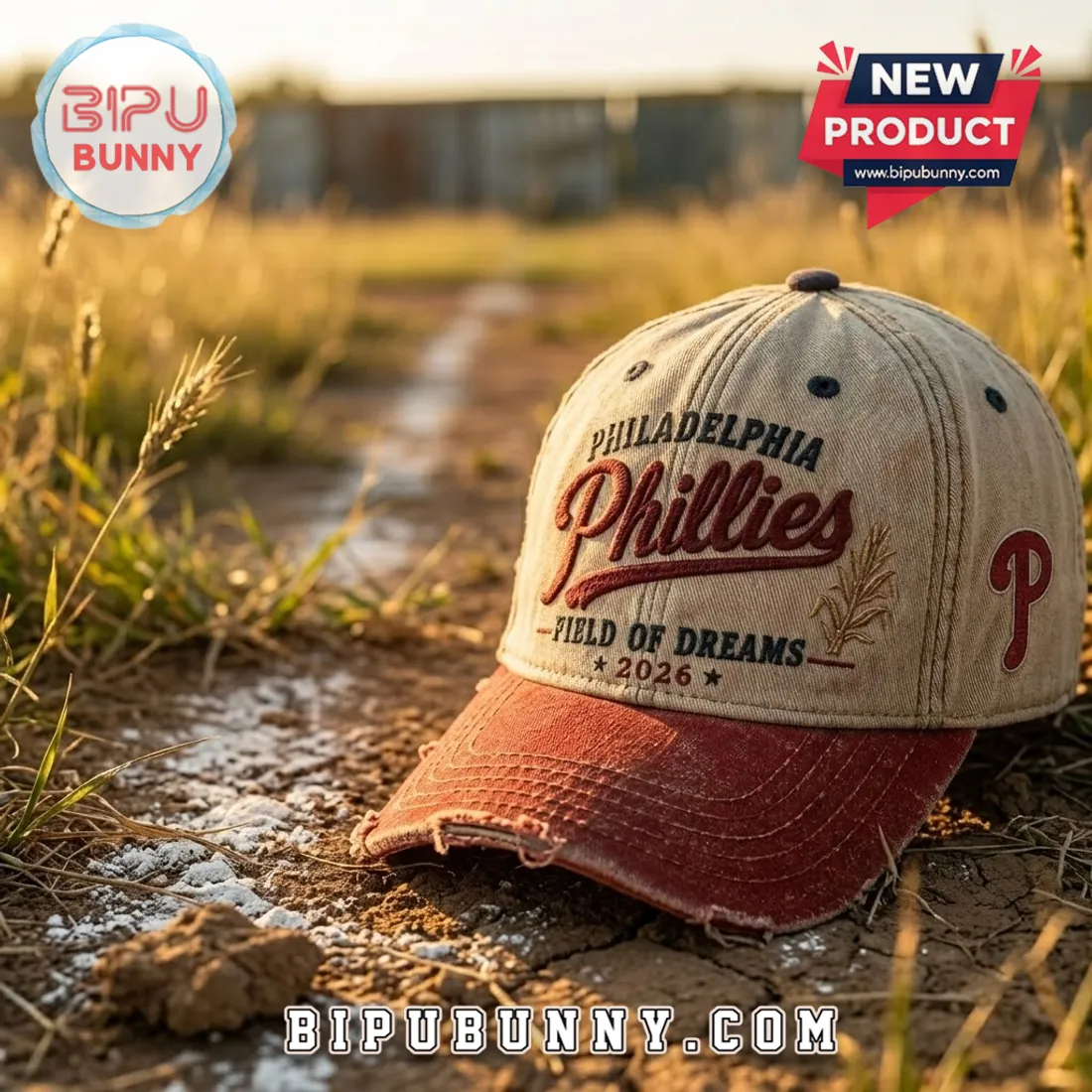 Philadelphia Phillies Field of Dreams 2026 Distressed Baseball Cap Philadelphia Phillies Field of Dreams 2026 Distressed Baseball Cap