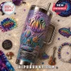 Phish You Enjoy Myself 40oz Stainless Steel Tumbler featuring colorful psychedelic artwork, music icons, and a van.