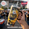 Pittsburgh Steelers 93rd Anniversary Stanley Tumbler featuring team logo, 1933-2026 text, and stadium graphic on tie-dye.