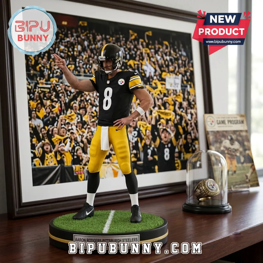 Pittsburgh Steelers Aaron Rodgers Sculpted Acrylic Figurine Pittsburgh Steelers Aaron Rodgers Sculpted Acrylic Figurine