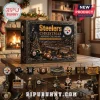 Pittsburgh Steelers Christmas Advent Calendar 2026 featuring 24 collectible team-themed ornaments on a wooden table.