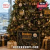 Pittsburgh Steelers Christmas Advent Calendar 2026 box with team-branded ornaments displayed on a decorated pine tree.