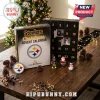 Pittsburgh Steelers Christmas Advent Calendar with 24 Ornaments featuring a black box, numbered drawers, and team logos.