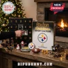 Pittsburgh Steelers Christmas Advent Calendar with 24 ornaments features numbered black drawers and team themed figurines.