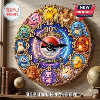 Pokemon 30th Anniversary Custom Wall Clock