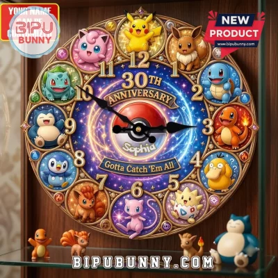 Pokemon 30th Anniversary Custom Wall Clock