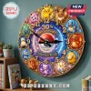 Pokemon 30th Anniversary Custom Wall Clock featuring iconic character portraits, a center Pokeball, and gold clock hands.