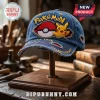 Pokemon 30th Anniversary Pikachu distressed baseball cap in blue denim with embroidered Pokeball and Pikachu character.