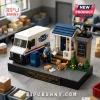 Postal Worker Tribute 612 Piece Building Brick Set includes a delivery truck, mail carrier minifigure, dog, and post office.