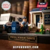 Postal Worker Tribute 612 Piece Building Brick Set featuring a delivery truck, blue mailbox, and a postal worker minifigure.