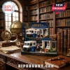 Postal Worker Tribute 612 Piece Building Brick Set featuring a delivery truck, figurine, mailbox, and house on a desk.