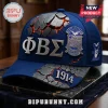 Premium Phi Beta Sigma Fraternity Cap in blue featuring metallic Greek letters, a 1914 emblem, and cracked lava detailing.