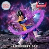 Purple Energy Aura & Beam Blast Effect Set for 1/12 Scale Action Figures behind an anime figure with spiky black hair.