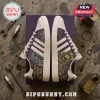 Rat Fink x Adidas Purple Casual Shoes featuring Rat Fink character graphics, white stripes, and mechanical art on purple canvas.