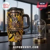 Richmond Tigers 141st Anniversary Tie Dye Handle Tumbler featuring a tiger logo, stadium graphic, and yellow jersey design.