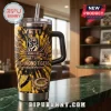 Richmond Tigers 141st Anniversary Tie Dye Handle Tumbler featuring a tiger logo, yellow jersey, and stadium graphic.