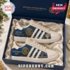 Rotary International Blue Gold Casual Shoes featuring gold logos and graphic prints in a satin-lined display gift box.