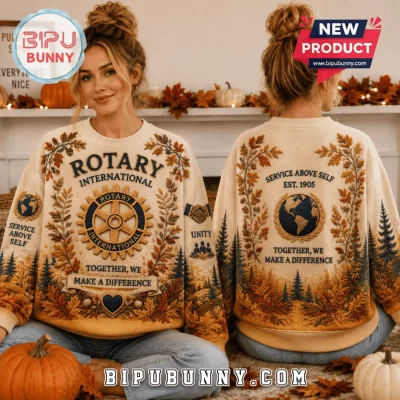 Rotary International Service Above Self Beige Ugly Sweater
