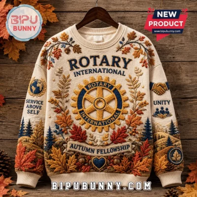 Rotary International Service Above Self Beige Ugly Sweater