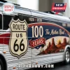 Route 66 100th Anniversary Die-Cast Metal Coach featuring 1926-2026 dates and Mother Road desert graphic on silver side.