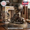 Route 66 100th Anniversary Skeleton Motorcyclist Vinyl Figure featuring a skull rider on a motorcycle on a base.