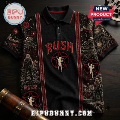 Rush 2112 Starman Black Polo Shirt