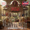 Rush Band Outdoor Wind Chime featuring hanging ornaments of cassettes, gear symbols, a steam train, and metallic chimes.