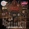 Rush Band Outdoor Wind Chime featuring hanging icons, cassettes, gears, silver chimes, and the iconic starman logo emblem.