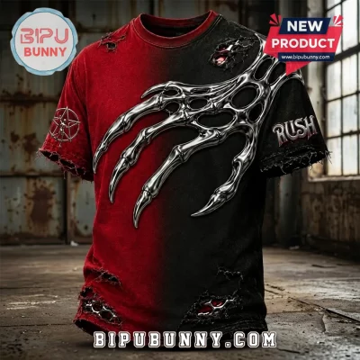 Rush Band Silver Claw Red and Black Shirt