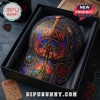 Rush Themed Multi-Color Baseball Cap featuring stained-glass style rock band art, a pentagram, and a tan top button.