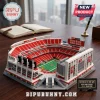 San Francisco 49ers 80th Anniversary Stadium Building Block Set with red and white stands, green field, and team signage.