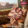 San Francisco 49ers NFL Tropical Hawaiian Shirt featuring team logos, palm trees, and sunset graphics in red and gold.