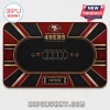San Francisco 49ers Professional 300-Piece Poker Set mat featuring red and black colors with official team logo and gold trim.
