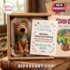 Scooby-Doo Handmade Felt Pocket Hug in a wooden box with a supportive message card featuring paw prints and bones.