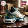 Scooby Doo Mystery Machine Teal Air Max Plus Sneakers featuring a graphic of the van and teal and gold color blocking.
