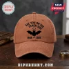 See You On The Other Side Bat 1948-2025 Baseball Cap in rustic brown cotton with a black printed bat and text graphic.