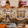 Sigma Gamma Rho Sorority Mascot Ugly Sweater with poodle graphic, royal blue and gold accents, and sorority crest print.