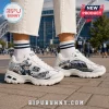 Skechers Dallas Cowboys D'Lites Mascot Chunky Sneakers in white featuring team graphics and Arlington stadium imagery.