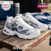 Skechers Dallas Cowboys D'Lites Mascot Chunky Sneakers in white with team graphics, Arlington text, and blue accents.