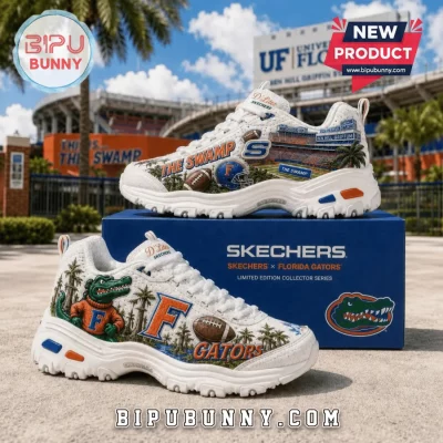 Skechers Florida Gators D’Lites White Sneakers
