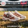 Skechers Kansas City Chiefs D'Lites Chunky Sneakers featuring K.C. Wolf mascot graphics, red accents, and football imagery.