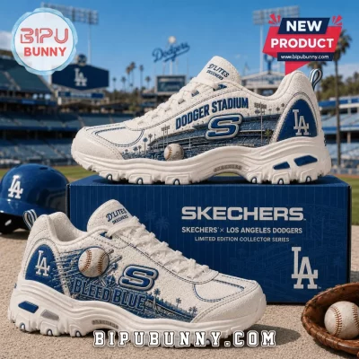 Skechers Los Angeles Dodgers D’Lites White Sneakers