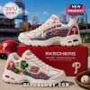 Skechers Philadelphia Phillies D'Lites Mascot Sneakers featuring Citizens Bank Park graphics and team branding.