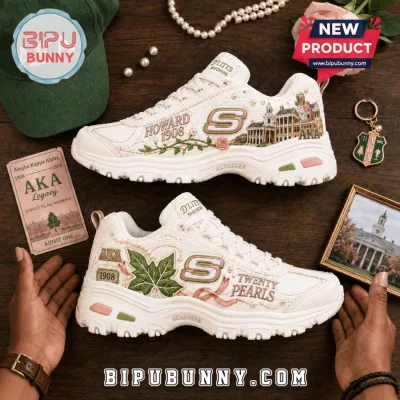 Skechers x Alpha Kappa Alpha Pearl Embroidered D Lites Sneaker