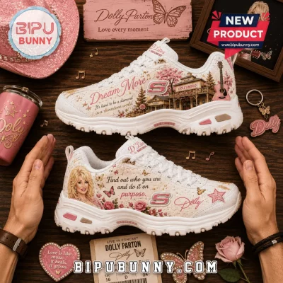 Skechers x Dolly Parton D’Lites White Platform Sneaker