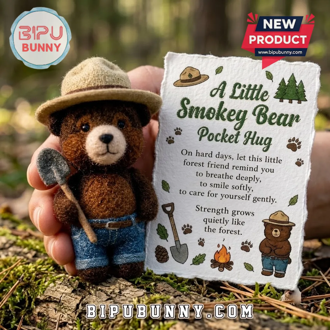 Smokey Bear Felt Pocket Hug Doll Smokey Bear Felt Pocket Hug Doll