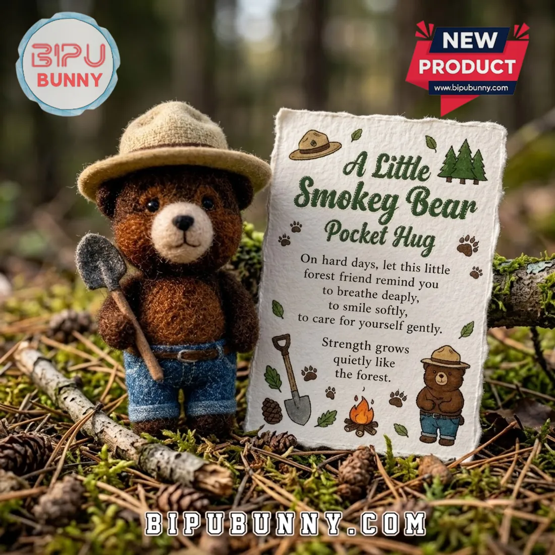 Smokey Bear Felt Pocket Hug Doll Smokey Bear Felt Pocket Hug Doll