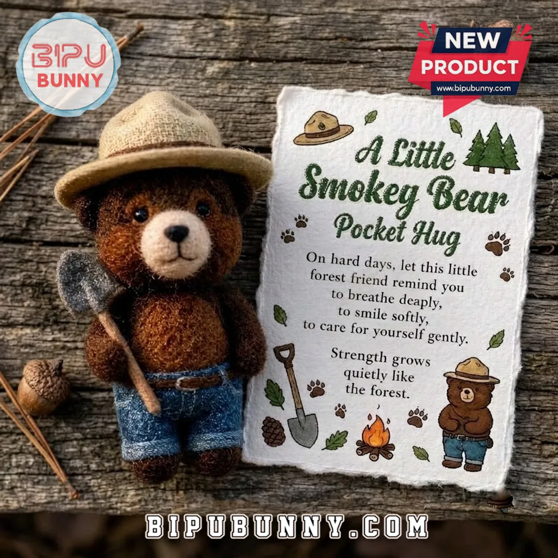 Smokey Bear Felt Pocket Hug Doll Smokey Bear Felt Pocket Hug Doll